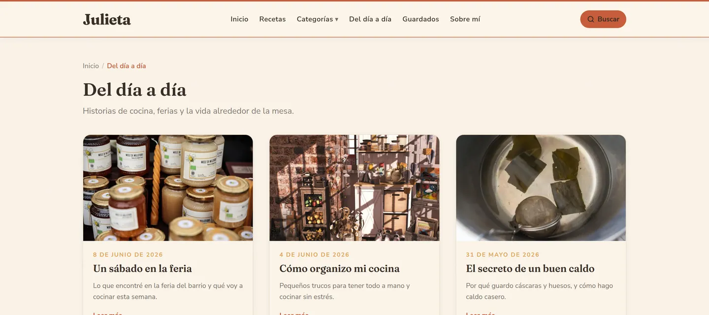 «Del día a día»: el blog de historias de cocina